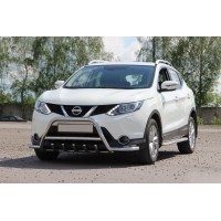 Кенгурятник WT003-Plus (нерж) для Nissan Qashqai 2014-2021
