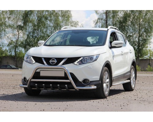 Кенгурятник WT003-Plus (нерж) для Nissan Qashqai 2014-2021