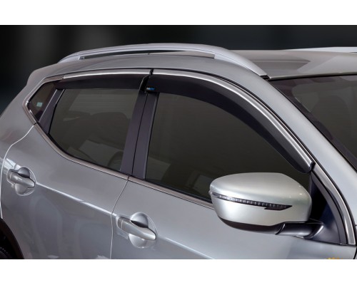 Вітровики з хромом (4 шт, Sunplex Chrome) для Nissan Qashqai 2014-2021 - 80674-11