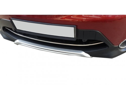 Накладка на передний бампер (2014-2017, нерж) OmsaLine - Итальянская нержавейка для Nissan Qashqai 2014+ - 57005-11