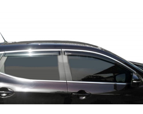 Вітровики з хром молдингом (4 шт, Libao) для Nissan Qashqai 2014-2021 - 81116-11
