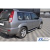 Боковые пороги Line (2 шт, алюм.) для Nissan X-trail T30 2002-2007 - 63371-11