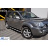 Боковые пороги Line (2 шт, алюм.) для Nissan X-trail T30 2002-2007 - 63371-11