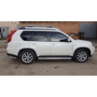 Бічні пороги Premium (2 шт., нерж.) Ø60 для Nissan X-trail T31 2007-2014