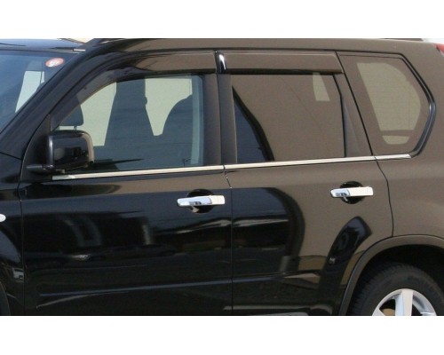 Наружняя окантовка стекол (нерж) 6 шт, 2010-2014, Carmos - Турецкая сталь для Nissan X-trail T31 2007-2014 - 66418-11