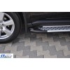 Боковые пороги Allmond Grey (2 шт, алюм.) для Nissan X-trail T31 2007-2014 - 66928-11