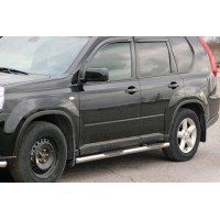Бічні труби BB002 (2 шт, нерж) для Nissan X-trail T31 2007-2014