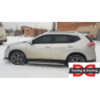 Бічні пороги Premium (2 шт., Нерж.) Ø60 для Nissan X-trail T32 /Rogue 2014+