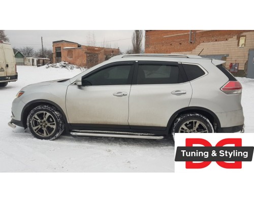 Бічні пороги Premium (2 шт., Нерж.) Ø60 для Nissan X-trail T32 /Rogue 2014+