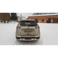 Задній захист NSXT.13.6.B1-08 (2 шт., нерж) для Nissan X-trail T32 /Rogue 2014+