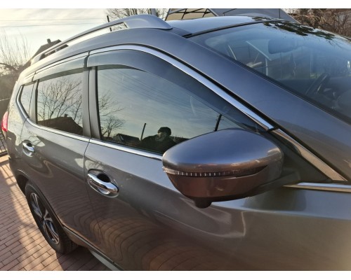 Ветровики с хромом Niken Luxury (6 шт) для Nissan X-trail T32/Rogue 2014-2021 гг