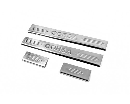 Накладки на пороги Carmos V2 (4 шт, нерж) для Opel Corsa C 2000↗ гг. - 80397-11