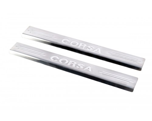 Накладки на пороги Carmos (2 шт., нерж) для Opel Corsa C 2000+ - 74098-11