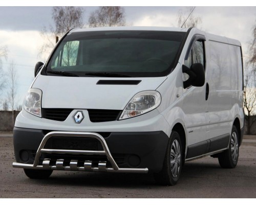 Кенгурятник з вусами WT003-15 (нерж.) для Opel Vivaro 2001-2015