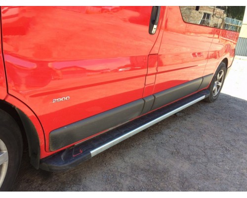 Боковые пороги RedLine V1 (2 шт., алюминий) Короткая база для Opel Vivaro 2001-2015 - 73021-11
