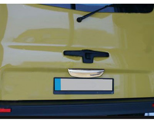 Хром планка над номером (нижняя, нерж) Без надписи, OmsaLine - Итальянская нержавейка для Opel Vivaro 2001-2015 - 55766-11