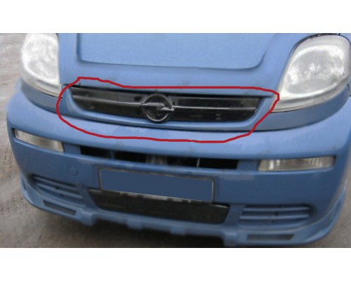 Зимова накладка на решітку (верхня) Глянцева, 2001-2007 для Opel Vivaro 2001-2015 - 53828-11