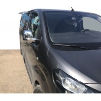 Накладки на зеркала (2 шт., пласт.) Черный хром для Opel Vivaro 2019+