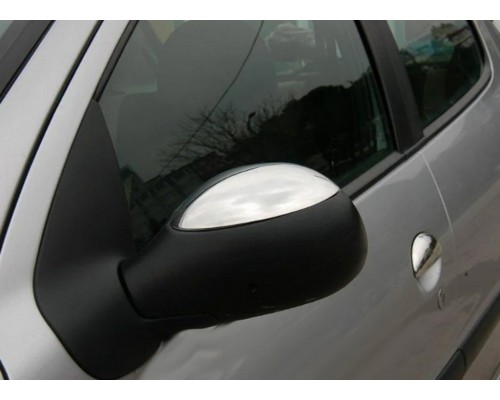 Накладки на зеркала (2 шт, нерж) Carmos - Турецкая сталь для Peugeot 1007 - 53923-11