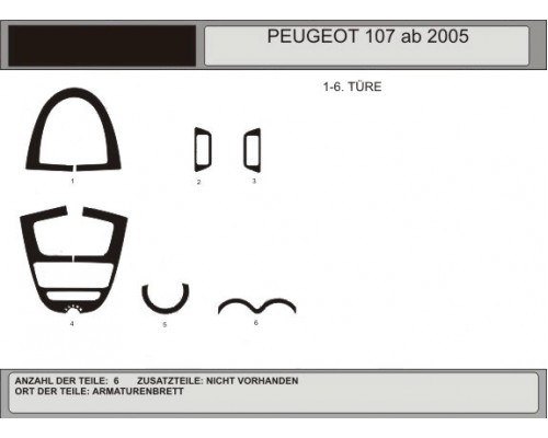 Тюнинг салона Темное дерево для Peugeot 107 2005-2014 гг