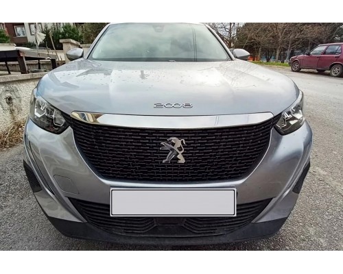 Накладка на капот (1 шт, нержавейка) для Peugeot 2008 2019- гг