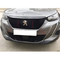 Окантовка решетки радиатора (3 шт, нержавейка) для Peugeot 2008 2019- гг