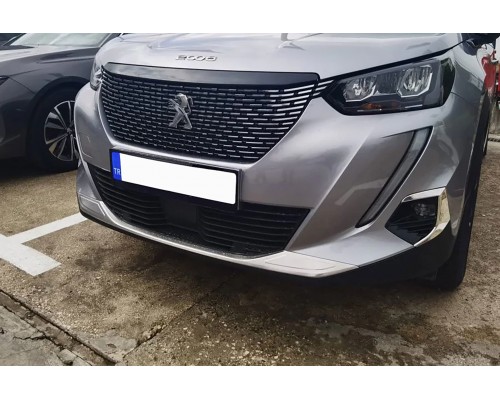 Накладка на передний бампер (2 шт, нержавейка) для Peugeot 2008 2019- гг