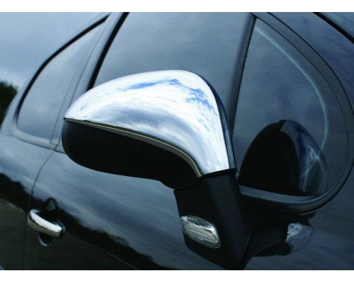 Накладки на зеркала (2 шт) OmsaLine - Итальянская нержавейка для Peugeot 207 - 48739-11