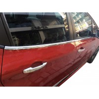 Молдинг скла (4 шт, нерж) для Peugeot 208
