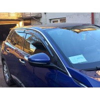 Ветровики (4 шт., DPT) 2019- гг. для Peugeot 3008 2016-2023 гг