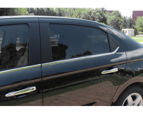 Окантовка стекол (нерж) 4 шт, Carmos (без кватирки) для Peugeot 301 - 57021-11