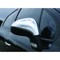 Накладки на зеркала (2 шт, нерж) OmsaLine - Итальянская нержавейка для Peugeot 308 2007-2013