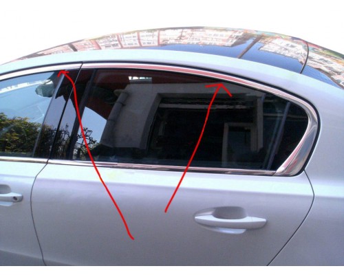 Верхняя окантовка стекол (Sedan, нерж) для Peugeot 508 2010-2018 - 57353-11