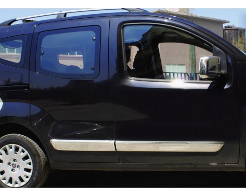 Молдинг дверной (4 шт, нерж) OmsaLine - Итальянская нержавейка для Peugeot Bipper 2008+ - 53953-11
