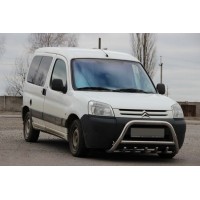 Кенгурятник WT003 (нерж.) 60 мм для Peugeot Partner 1996-2008
