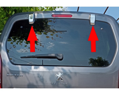 Крышки на петле задней двери (2 шт, нерж) для Peugeot Partner/Rifter 2019+