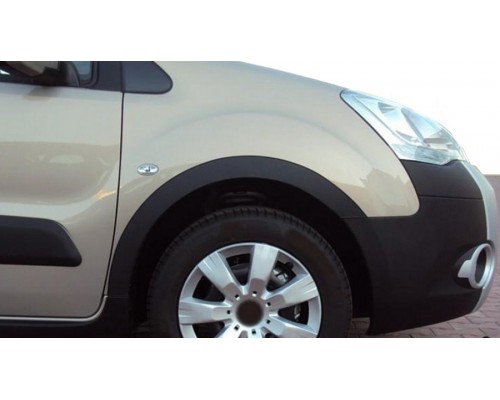 Накладки на арки (4 шт, черные) XTR, 2 боковые двери, пластик для Peugeot Partner Tepee 2008-2018 - 61000-11