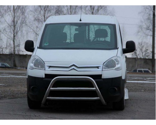 Кенгурятник WT022 (нерж.) для Peugeot Partner Tepee 2008-2018