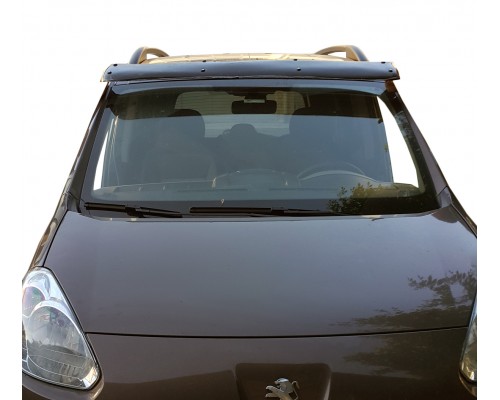 Козирок на лобове скло (чорний глянець, 5мм) для Peugeot Partner Tepee 2008-2018 - 63499-11
