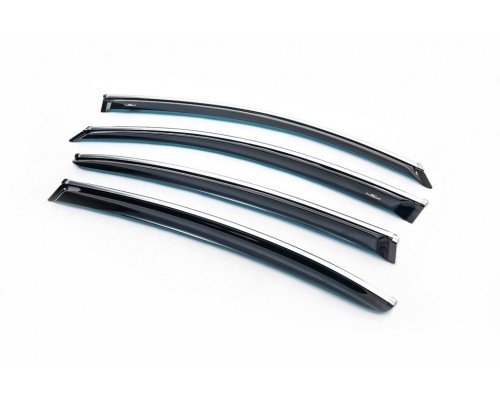 Ветровики с хромом (4 шт, HIC) для Porsche Macan 2014+
