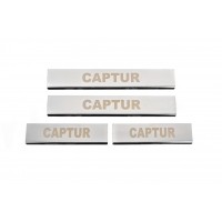 Накладки на пороги Carmos (4 шт, нерж) для Renault Captur 2013-2019 гг