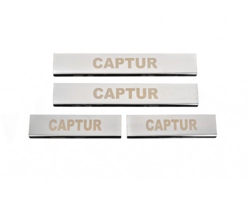 Накладки на пороги Carmos (4 шт, нерж) для Renault Captur 2013-2019 гг