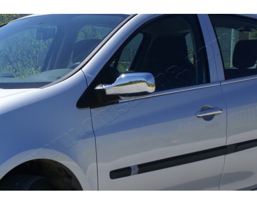 Наружняя окантовка стекол (4 шт, нерж) Carmos - турецкая сталь для Renault Clio III 2005-2012 - 72270-11