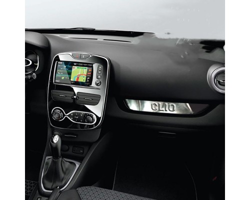 Накладка на переднюю консоль (нерж.) для Renault Clio IV 2012-2019 - 49735-11