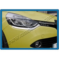 Renault Clio IV 2012-2019 Накладки на фары (2 шт, нерж.)