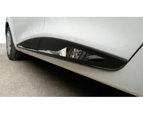 Renault Clio IV 2012-2019 Молдинг дверной прямой (4 шт, нерж) Хром - 61177-11
