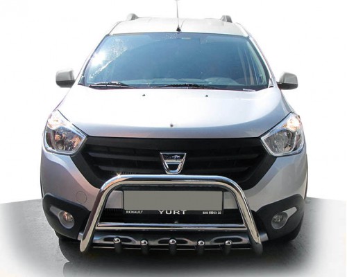 Кенгурятник WT003 (нерж.) для Renault Dokker 2013+
