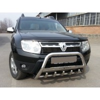 Renault Duster 2008-2017 Кенгурятник с надписью WT004 (нерж.)