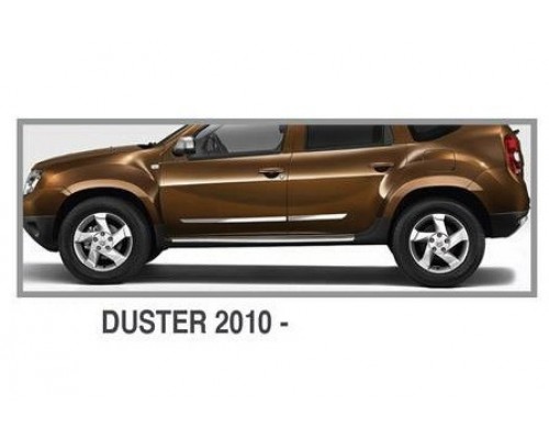 Молдинг дверной (4 шт, нерж.) Carmos - Турецкая сталь для Renault Duster 2008-2017 гг