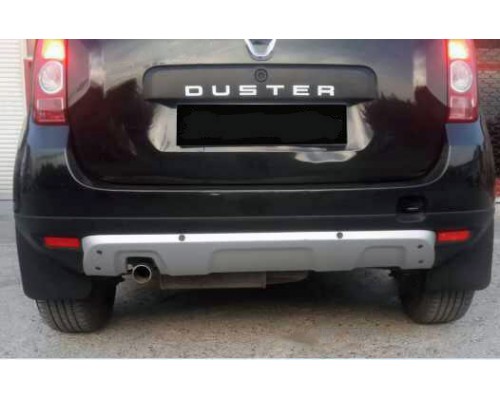 Накладка на задний бампер (ABS, серая) для Renault Duster 2008-2017 - 55084-11